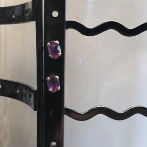 EUC Sterling silver washed gold(vermeil) purple st